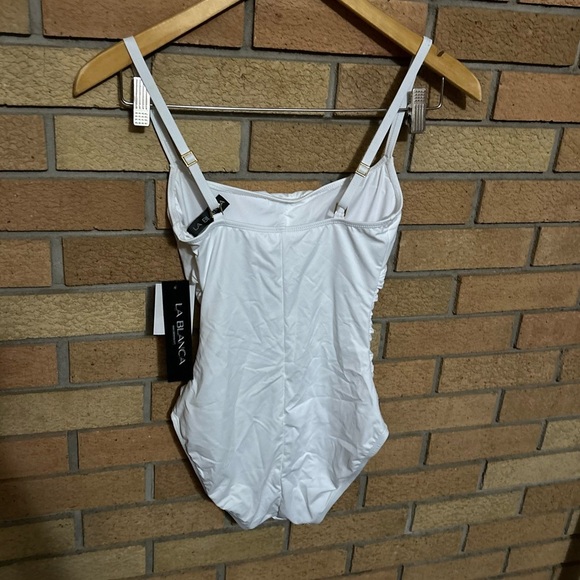 NWT La Blanca Island Goddess Lingerie One Piece Swimsuit White Size 2 - Picture 6 of 6